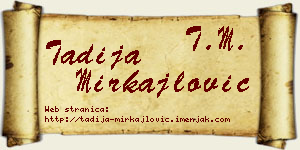 Tadija Mirkajlović vizit kartica